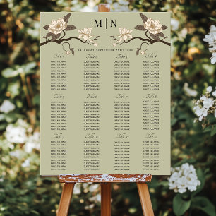 Poster Gráfico de Assentos Mínimos Magnólia Elegante