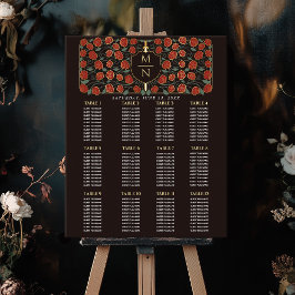 Poster Gráfico de Assentos Monograma Medieval Espada & Es