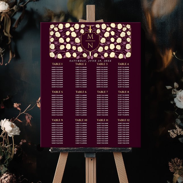 Poster Gráfico de Assentos Monograma Medieval Espada & Es (Criador carregado)