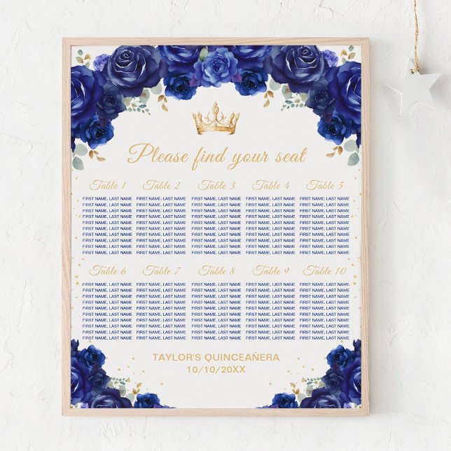 Poster Gráfico de Assentos para 10 Mesas da Princesa Azul (Criador carregado)