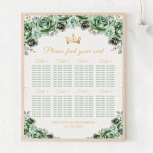 Poster Gráfico de Assentos para 8 Mesas da Princesa Verde