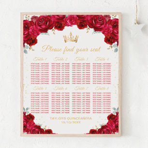 Poster Gráfico de Assentos para 8 Mesas da Princesa Verme