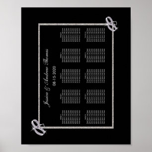 Poster Gráfico de Assentos para Casamento de Diamante Clá