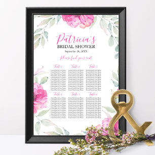 Póster Gráfico de Assentos para Chá de Noiva Boho Flor de