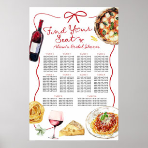 Poster Gráfico de Assentos para Chá de Noiva Italiano Iss
