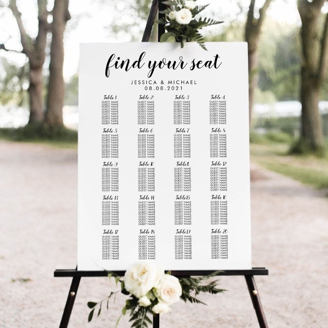 Poster Gráfico de Assentos para Convidados de Casamento c (Criador carregado)