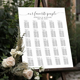 Poster Gráfico de Assentos para Convidados de Casamento c