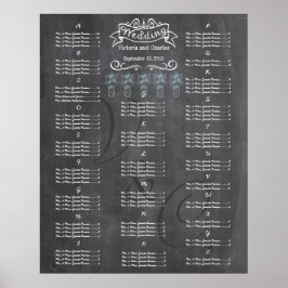 Poster Gráfico de Assentos para Convidados de Casamento e