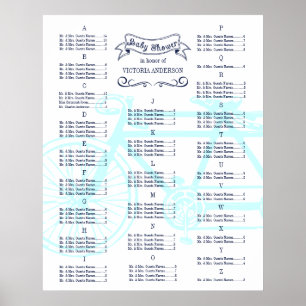 Poster Gráfico de Assentos para Convidados de Chá de Bebê