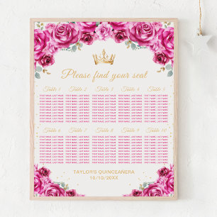 Poster Gráfico de Assentos para Mesa de Quinceañera da Pr