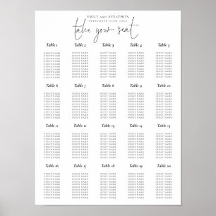 Poster Gráfico de Assentos Preto e Branco com Rótulo de M