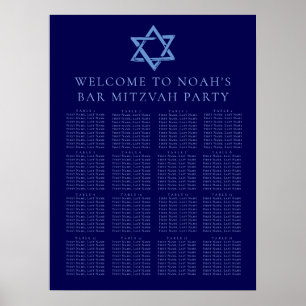 Poster Gráfico de Assentos Real do Bar Mitzvah Estrela de