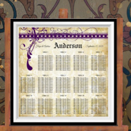 Póster Gráfico de Assentos Renascentista Medieval Violeta