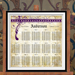 Póster Gráfico de Assentos Renascentista Medieval Violeta