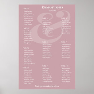 Poster Gráfico de Assentos REVERSE Mauve Ampersand Weddin