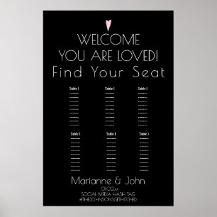 Poster Gráfico de Assentos Românticos de Casamento Cardía