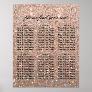 Póster Gráfico de Assentos - Rose Gold Glit Fab