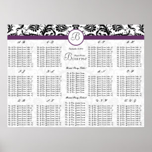 Póster Gráfico de Assentos Roxos Pretos