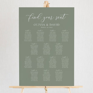 Poster Gráfico de Assentos Sage Green 14 Mesas Encontre S