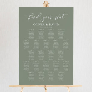 Poster Gráfico de Assentos Sage Green 22 Mesas Encontre S