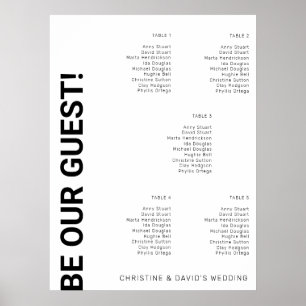 Poster Gráfico de assentos Simples de Casamento Branco