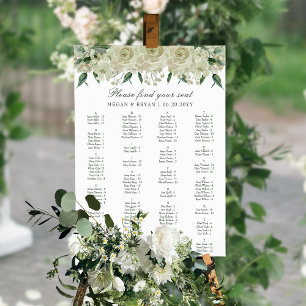 Poster Gráfico de Assentos Simples de Casamentos Florais