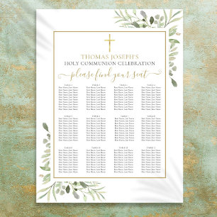 Poster Gráfico de Assentos Verde Folhagem Dourado Primeir