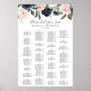 Poster Gráfico de Bancos Alfabéticos das Flores de Marinh