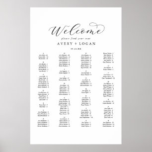 Poster Gráfico de Bancos Alfabéticos de Script Elegante