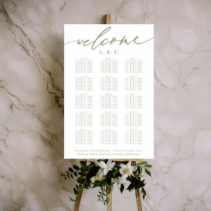 Poster Gráfico de Boas-vindas ao Casamento Verde da White