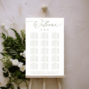 Poster Gráfico de Boas-vindas ao Casamento Verde da White