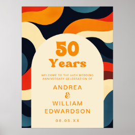 Poster Gráfico de Boas-vindas do 50º Aniversário do Groov