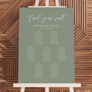 Poster Gráfico de boas-vindas do Sage Green Color 7 Mesa