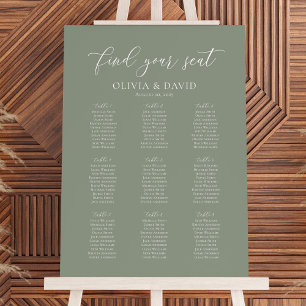 Poster Gráfico de boas-vindas do Sage Green Color 9 Mesa