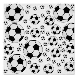Póster Gráfico de Bola de Futebol Clássico Fã de Esportes