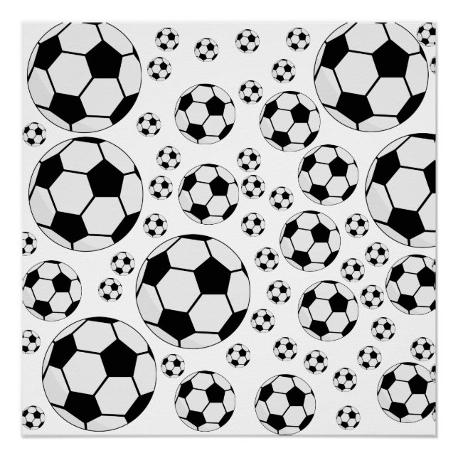 Póster Gráfico de Bola de Futebol Clássico Fã de Esportes (Frente)