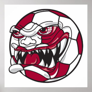 Poster gráfico de bola de futebol radical