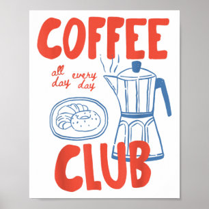 Poster Gráfico De Café Retro Para Café Para Lover De Café