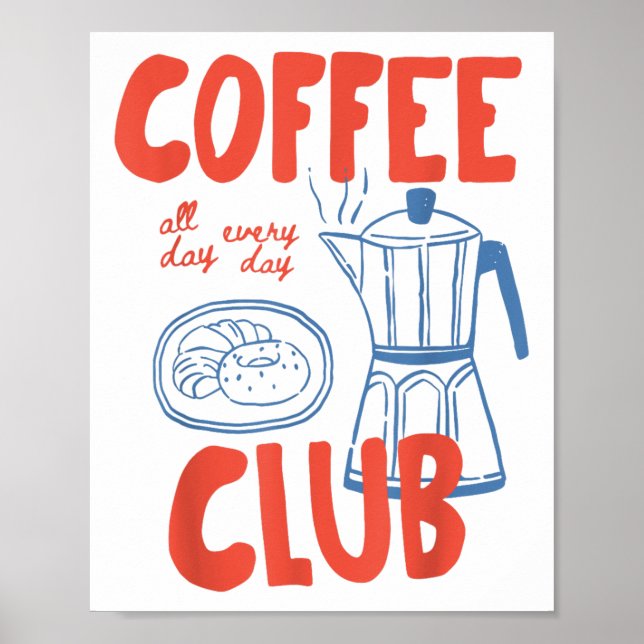 Poster Gráfico De Café Retro Para Café Para Lover De Café (Frente)