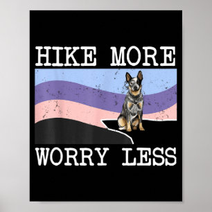 Poster gráfico de cão bovino australiano hike mais preocu