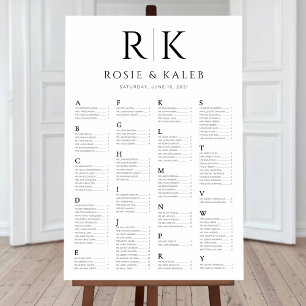 Poster Gráfico de Casamento Alfabético Grandes Iniciais