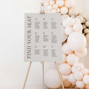 Poster Gráfico de Casamento Alfabético Moderno em Taupe