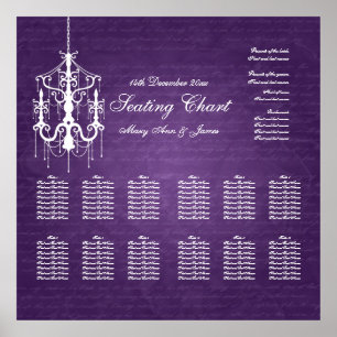 Póster Gráfico de Casamento Chandelier Purple