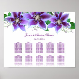 Poster Gráfico de Casamento Clematis Clássico