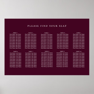 Poster Gráfico de Casamento com Púrpura de Vinho de Plu