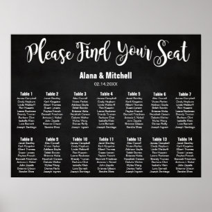 Póster Gráfico de Casamento, Cores Personalizadas da Cali