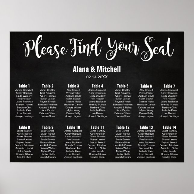 Póster Gráfico de Casamento, Cores Personalizadas da Cali (Frente)