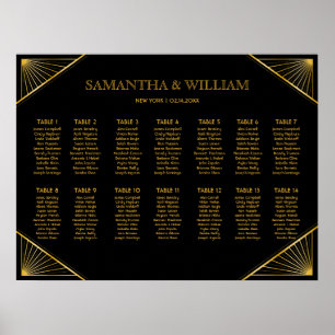 Poster Gráfico de Casamento de Arte Deco Gatsby