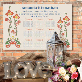 Poster Gráfico de Casamento de Arte Nouveau