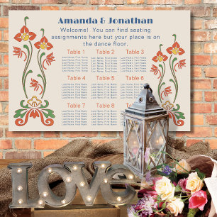 Poster Gráfico de Casamento de Arte Nouveau